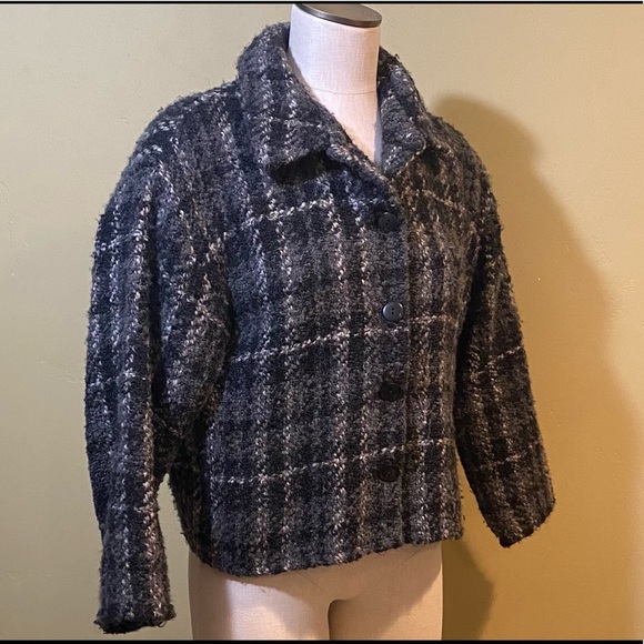 Weave of the Irish Wool Sweater Jacket M black